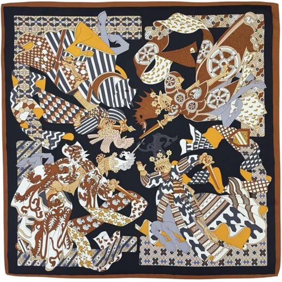 Silk Like Head Scarf for Women - Satin Large Hair Scarves - 35" Square - Picture 1 of 7